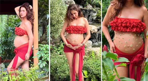 Malvika Raaj channels goddess energy in floral-themed maternity shoot : Bollywood News