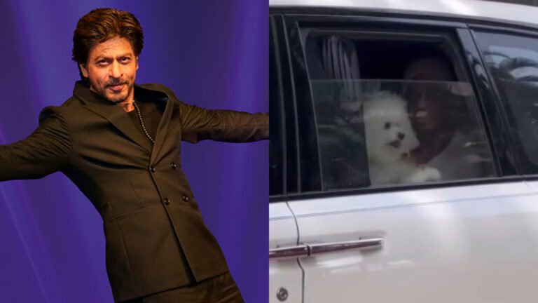 Shah Rukh Khan’s cute dog steals the limelight as they step out for a ride in Mumbai. Watch | Bollywood