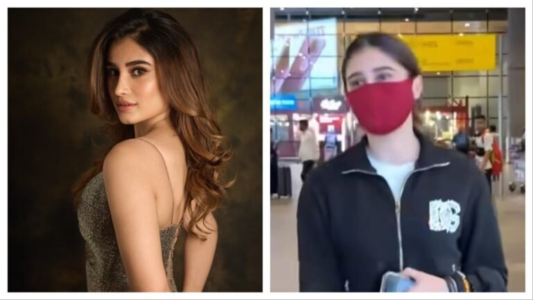 Rasha Thadani refuses to remove mask for paparazzi at Mumbai airport, says she is unwell. Watch | Bollywood